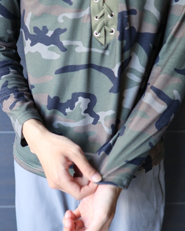 lace up camo top