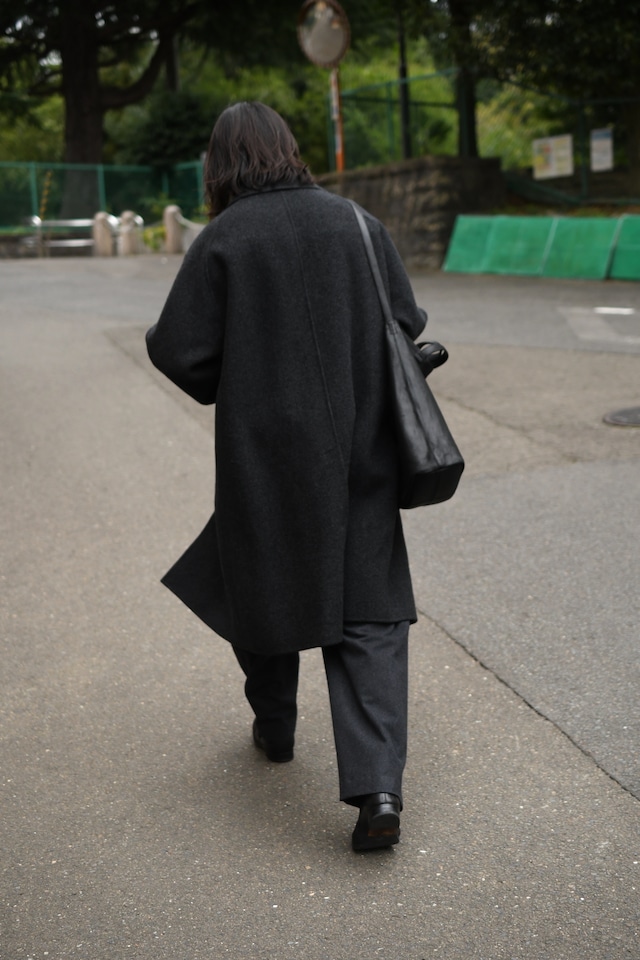 A.PRESSE / Cashmere Melton Long Coat (Charcoal)