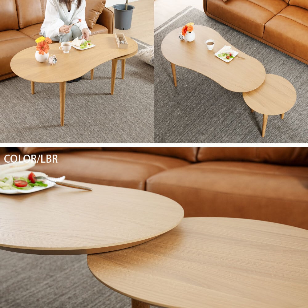 ローテーブル 北欧 伸長式 センターテーブル 木製 かわいい 丸 幅 110