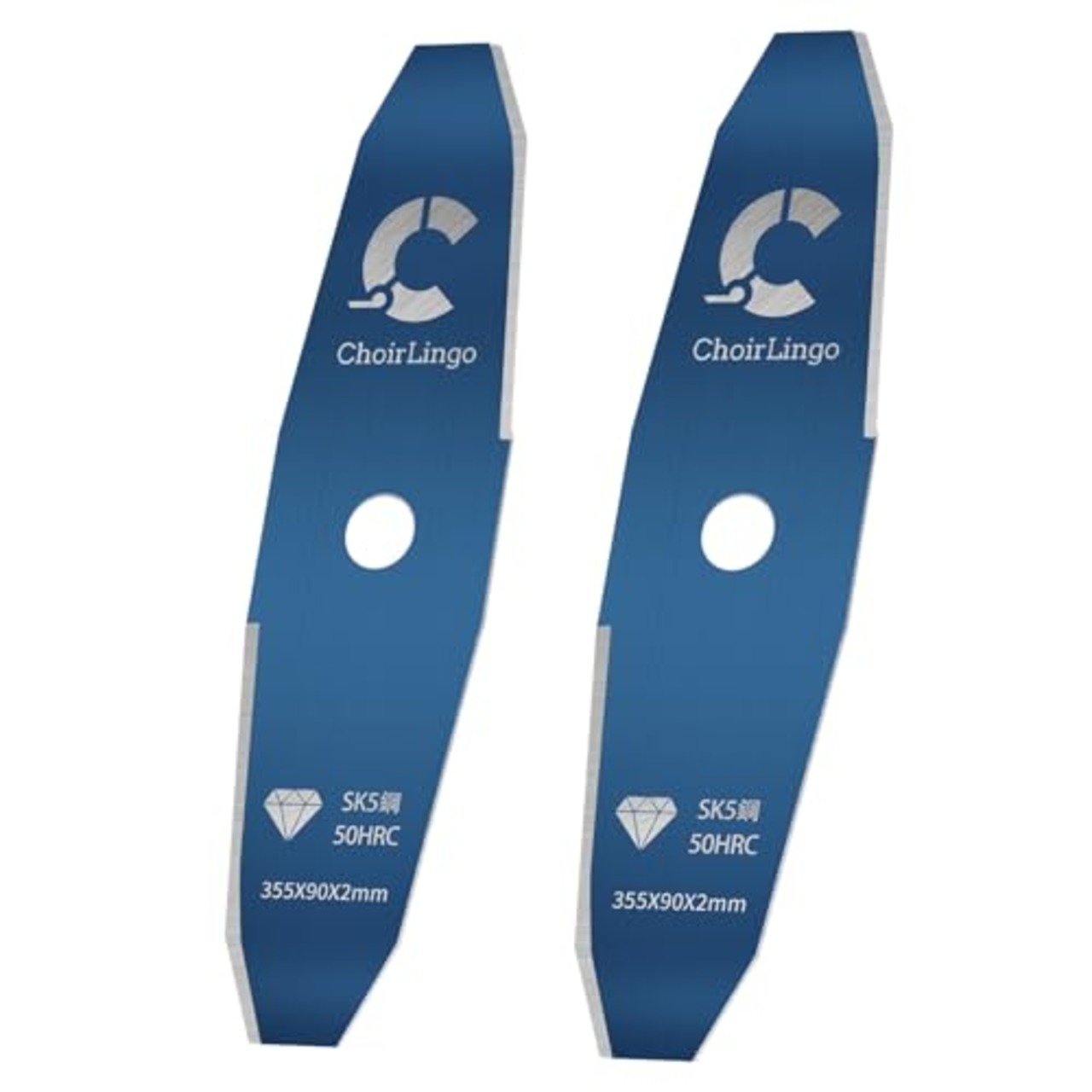 草刈り機 替え刃 2枚刃、355mm 草刈り機の刃 シュレッダーブレード 2個 シュレッダーブレード かりばらい機刃