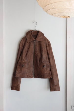 genuine leather short jacket