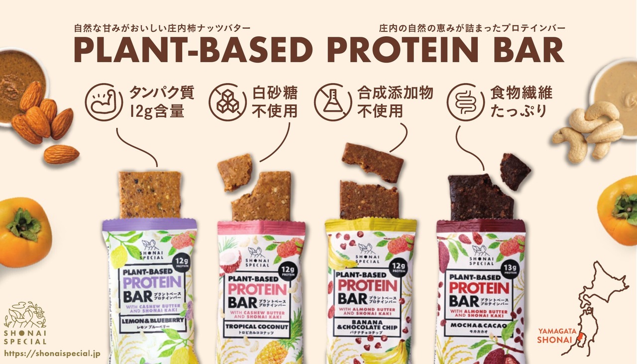 【12個入り】レモンブルーベリー｜植物性プロテインバー《砂糖・甘味料・香料・着色料・動物性原料・全て不使用》Shonai Special｜PLANT-BASED PROTEIN BAR