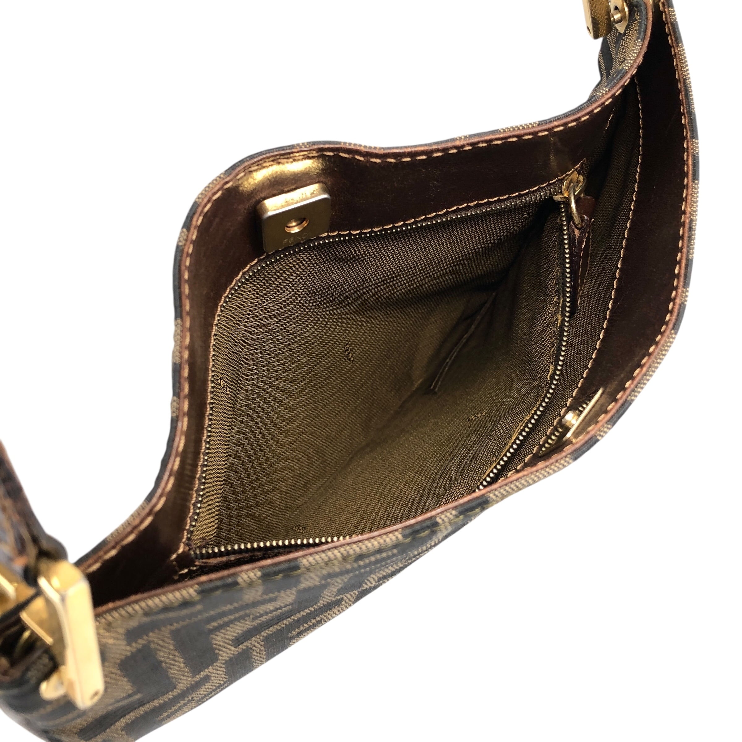 FENDI フェンディ ズッカ ショルダーバッグ ブラウン キャンバス