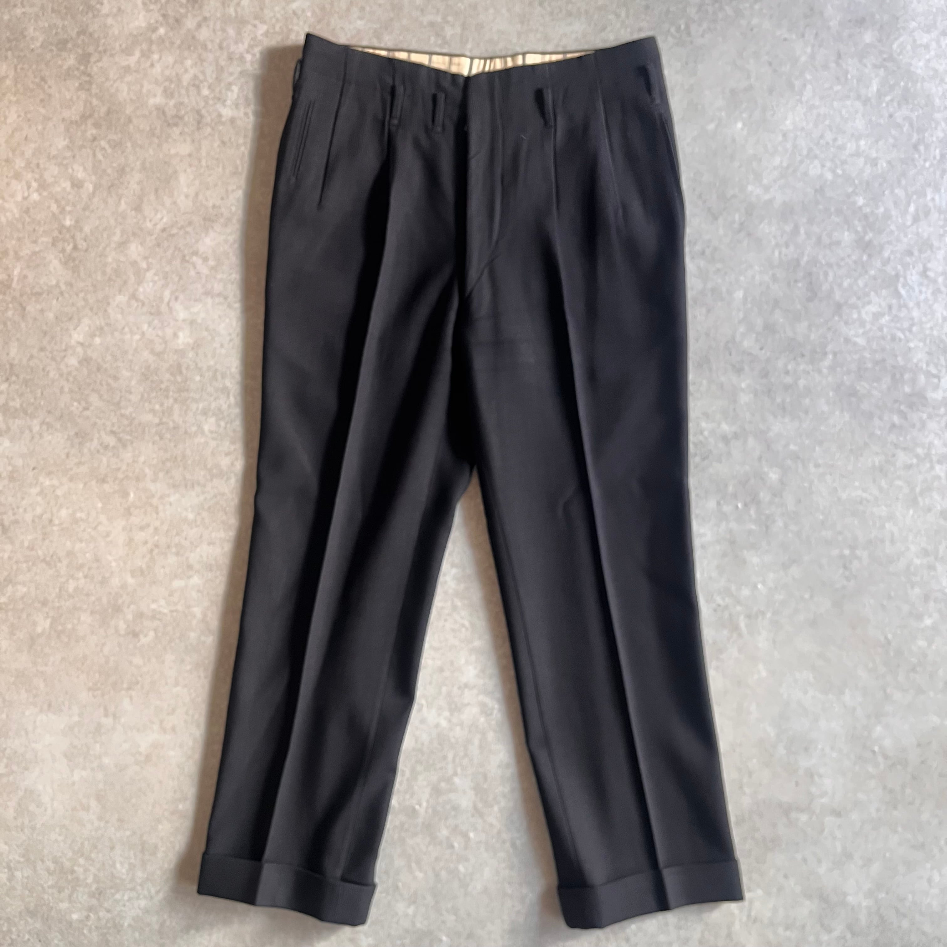 1940~50s Vintage Wool Slacks W33 L28 Made in ENGLAND H668