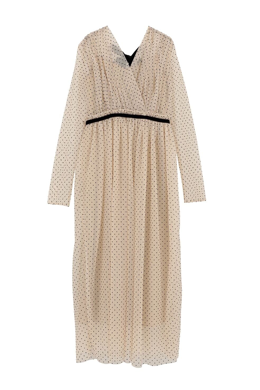 CLANE FLOWER OPAL PUFF ONEPIECE -IVORY- | Chapel