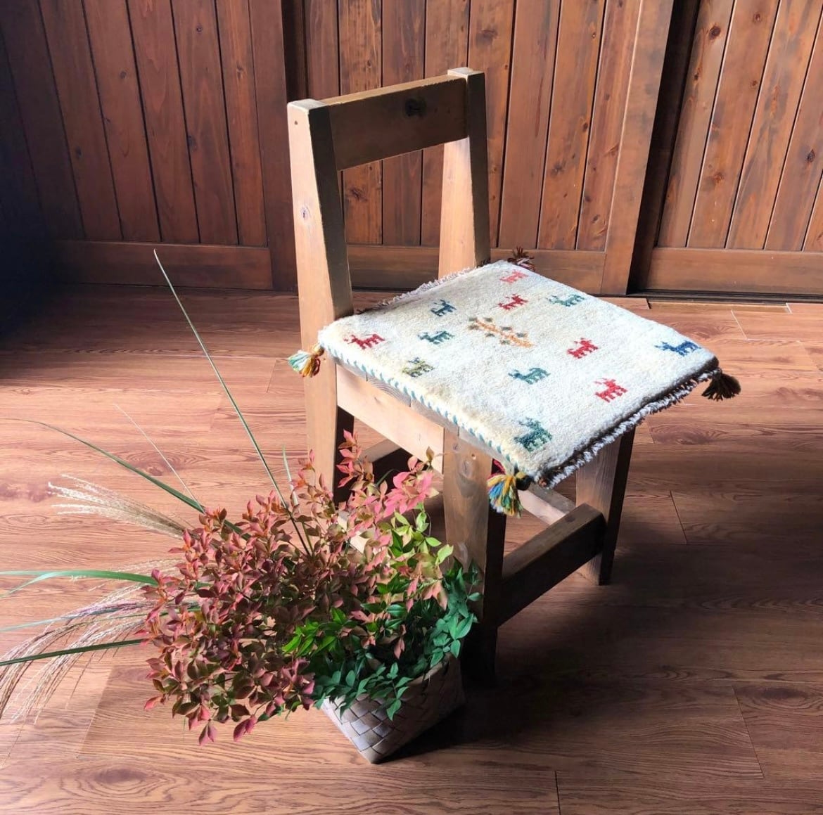 ペルシャギャッベ (ギャベ) チェアマット 椅子の座布団 No.GS-1217