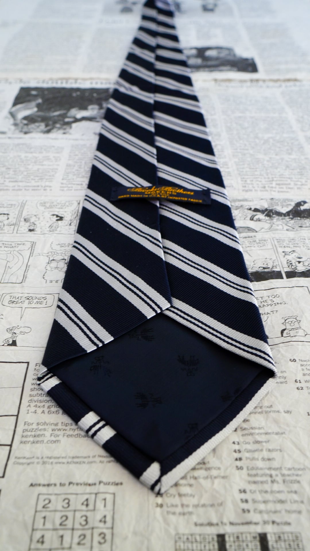 Brooks Brothers ネクタイ ネイビー ストライプ　ヴィンテージ 1980-1990s】BROOKS BROTHERS ブルックスブラザーズ レップタイ