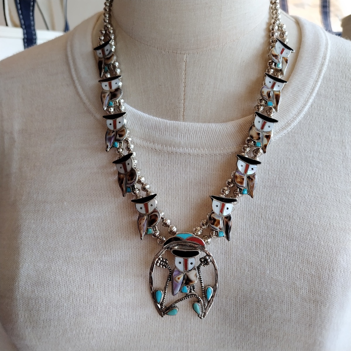 ZUNI Pitkin Natewa Owl Necklace Earrings Set LongBeach Omotesando