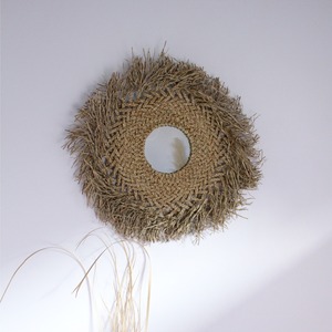 natural rattan mirror