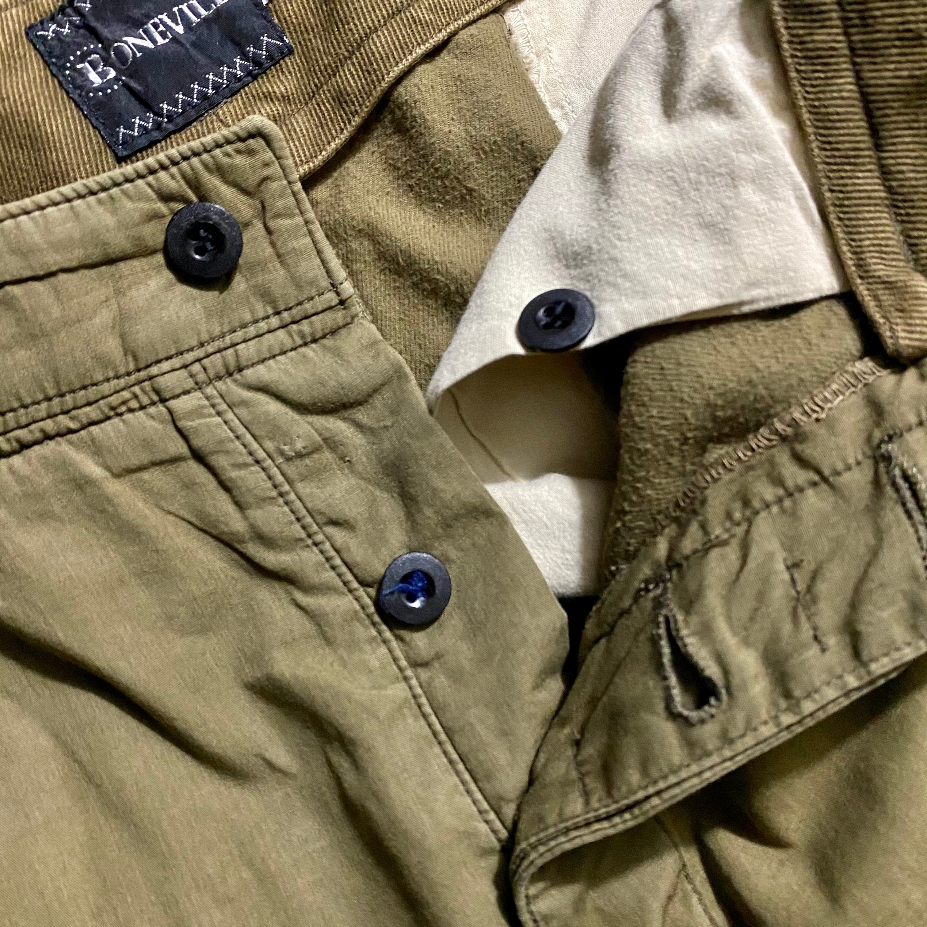 vintage 1980's BONEVILLE by Massimo Osti tucked wide pants | NOIR
