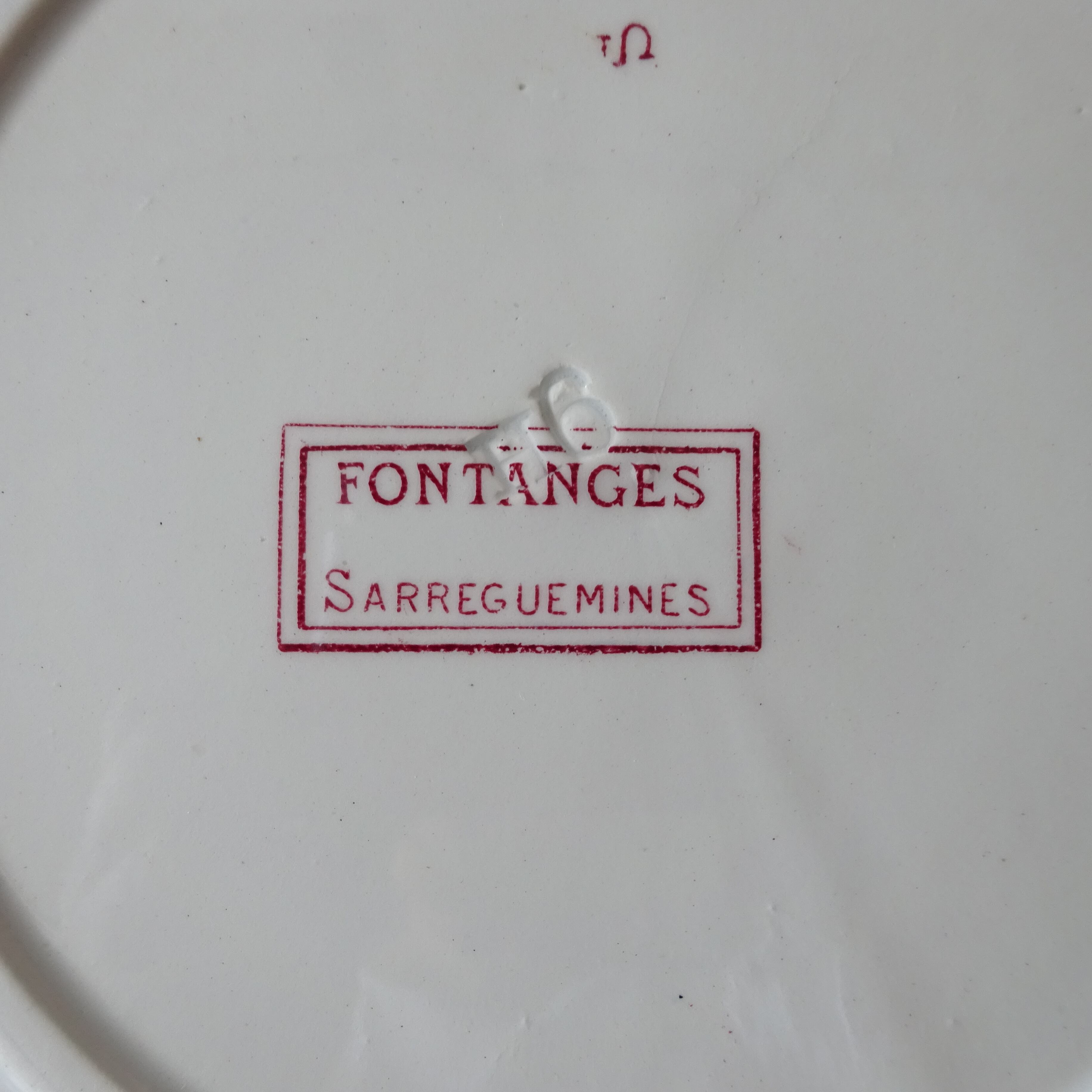 【金継ぎ用】Sarreguemines＊modèle《FONTANGES》assiette dessert pour Kintsugi (A)