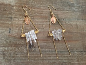 aurora crystal triangle earring