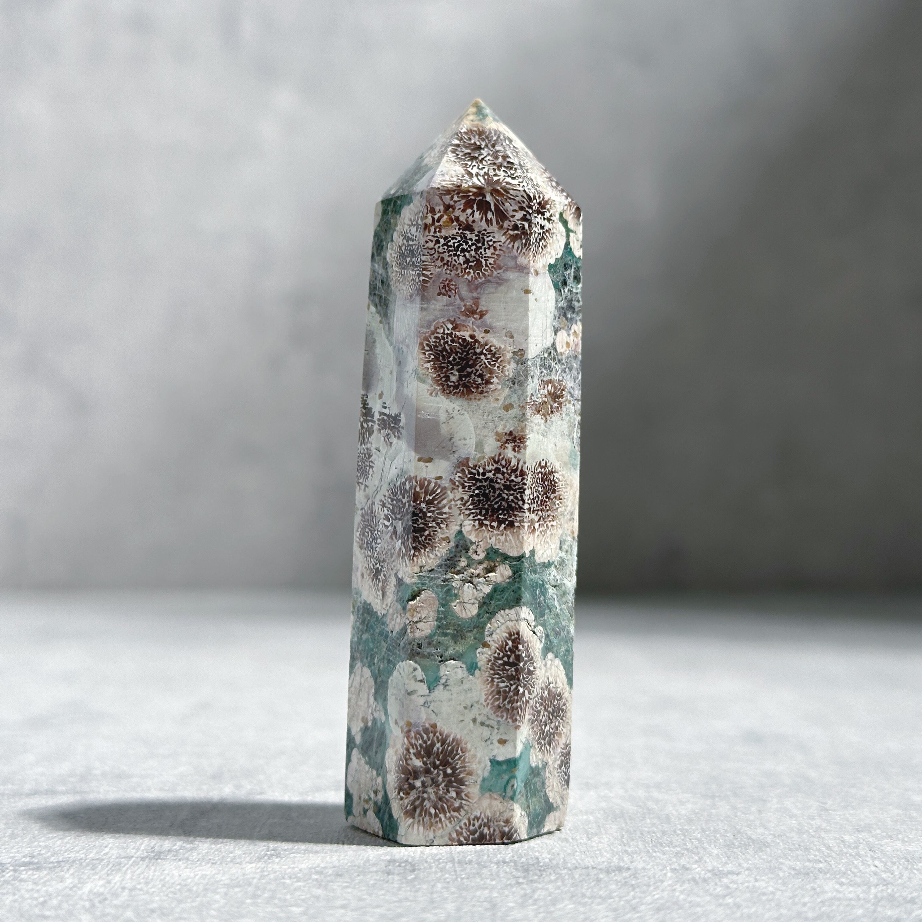 フラワージャスパー Green Flower Jasper Sphere 12 ✧ グリーンフラワージャスパー (花の