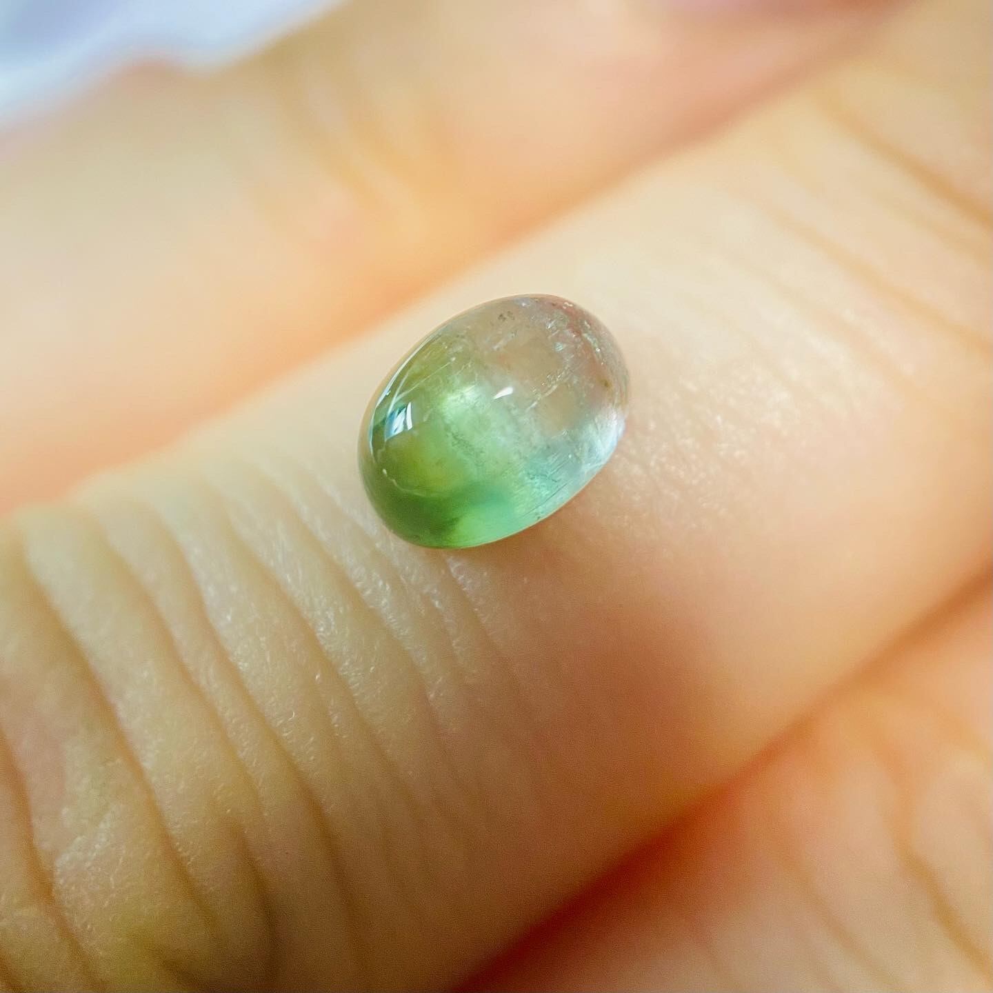 桜、青葉、青空　トルマリンカボション