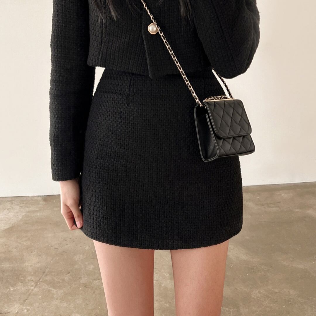 CHANEL タイトスカート レトロ ボタン付 38 - ミニスカート 