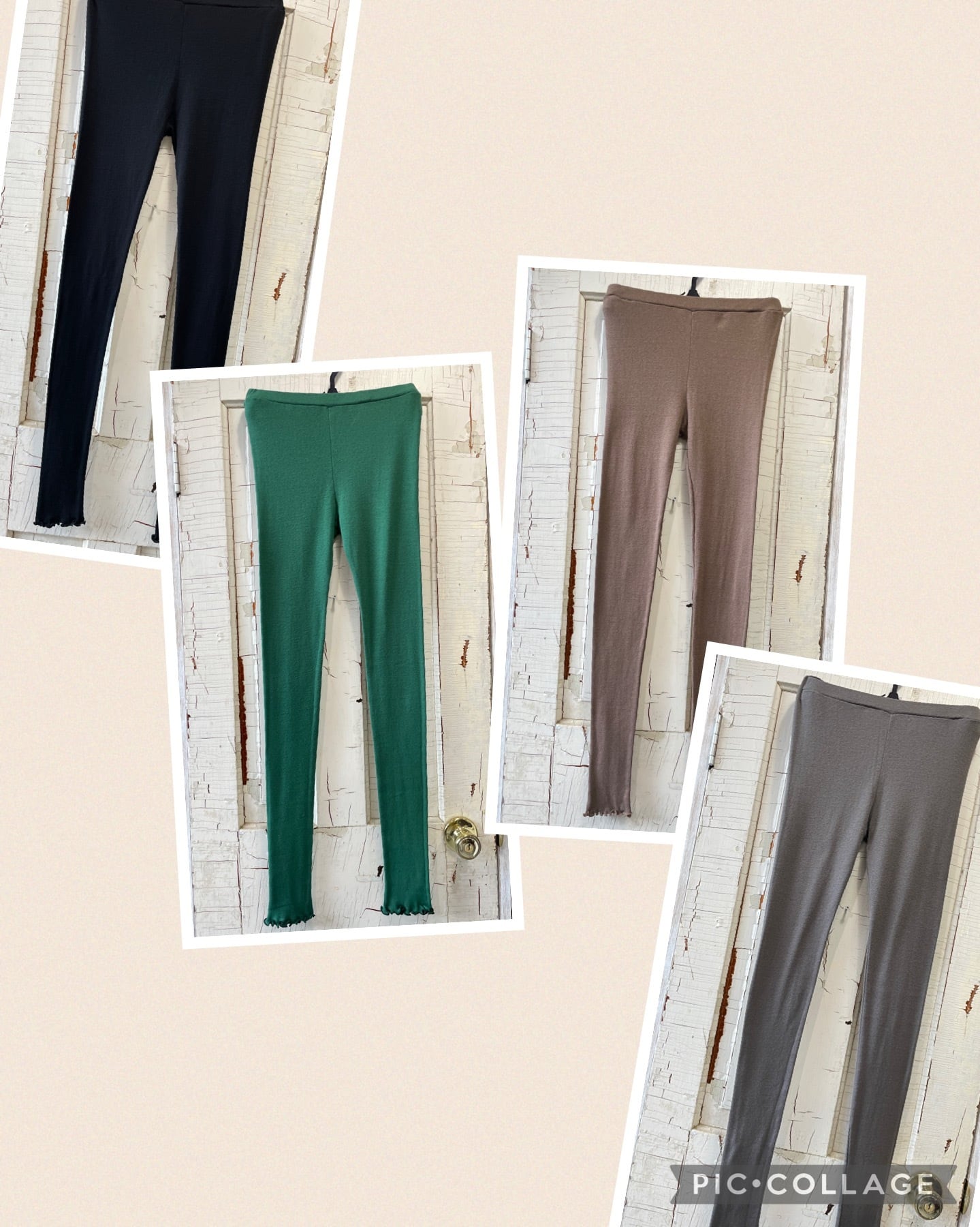 吊り編み シルクコットンkinako レギンス