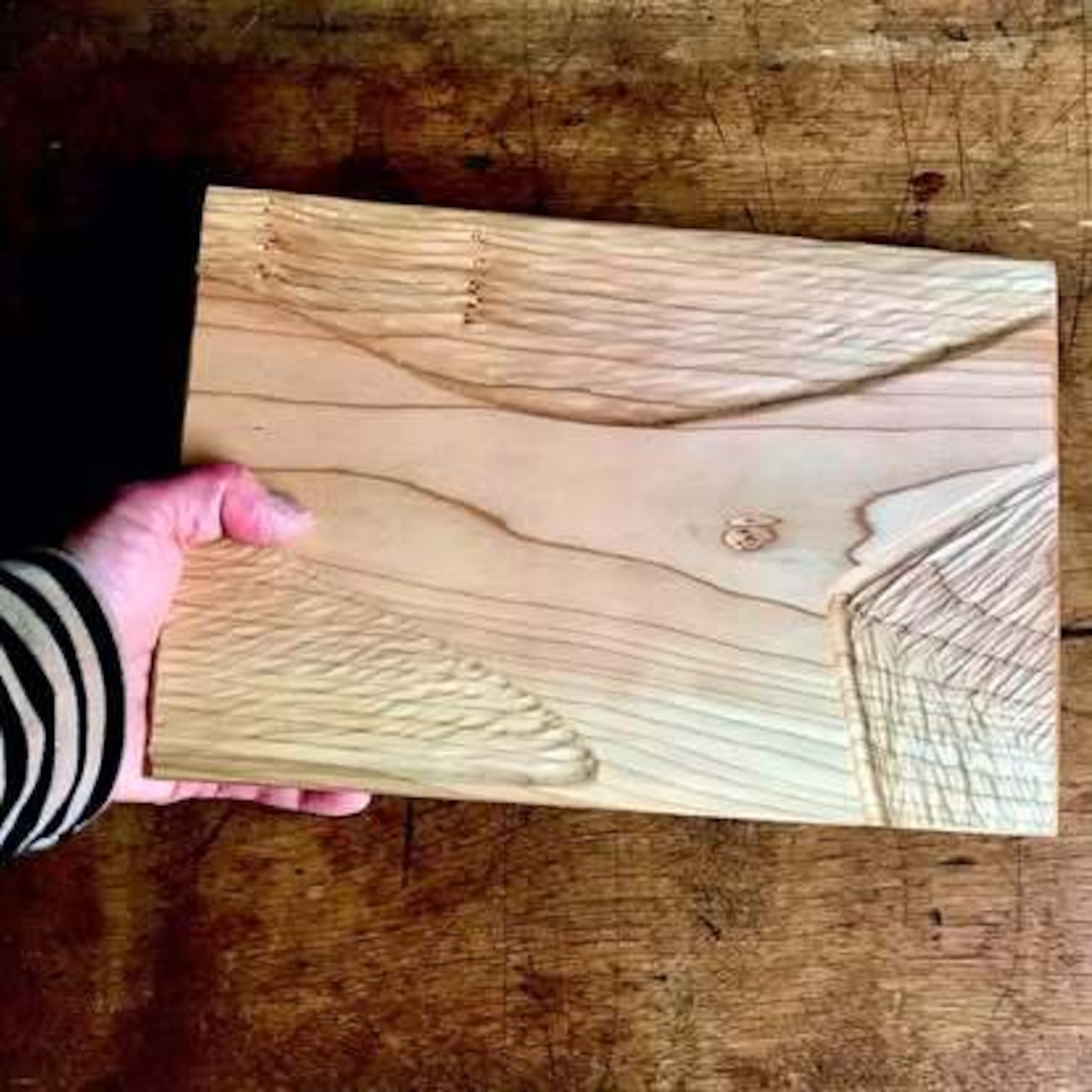 長方形のお皿を自作できる 手作りキット WOOD PLATE CARVING DIY KIT ( RECTANGLE )