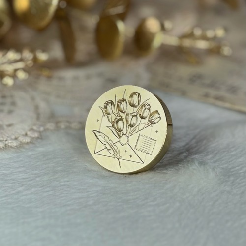 【25㎜】フラワーレター1【スタンプヘッド】#SWH-89