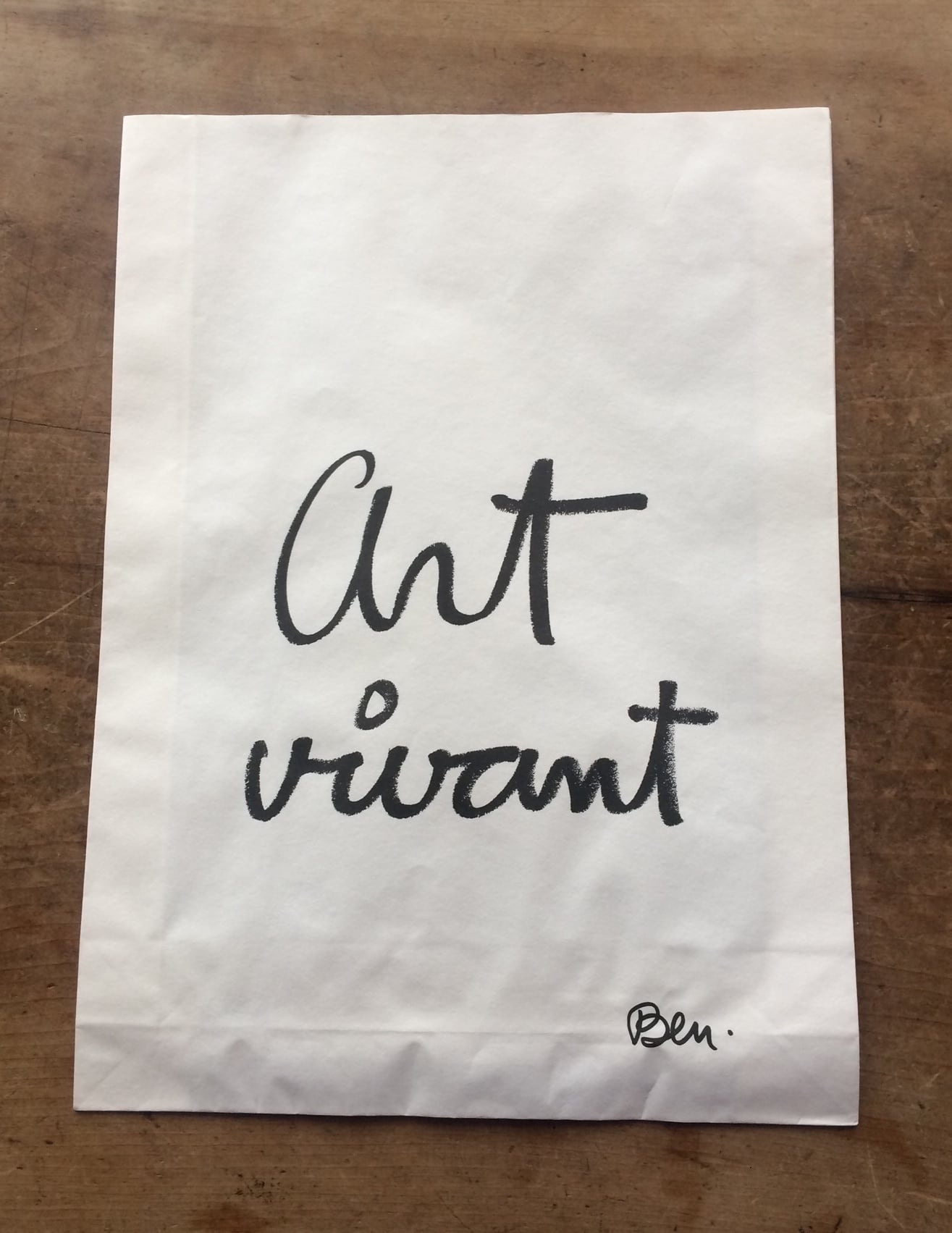 【デッドストック保管品】 ベン・ヴォーチェ Ben　Vautier アールヴィヴァンのショッピングバック小　[160946680]