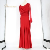 社交ダンス 衣装 スタンダード ドレス ワンピース パーティ衣装 女性用 オールシーズン 赤 Leirena レイリーナ レッド系 派手 無地 スタイルアップ フォーマル 衣装 ドレスアップ 躍動感 エレガント シンプル サイズ42 着やすい パーティー 目を引く ジャズダンス ブランド ポリエステル ポリウレタン クラシック パフォーマンス 舞台 衣装 結婚式 パーティードレス 社交ダンス用品