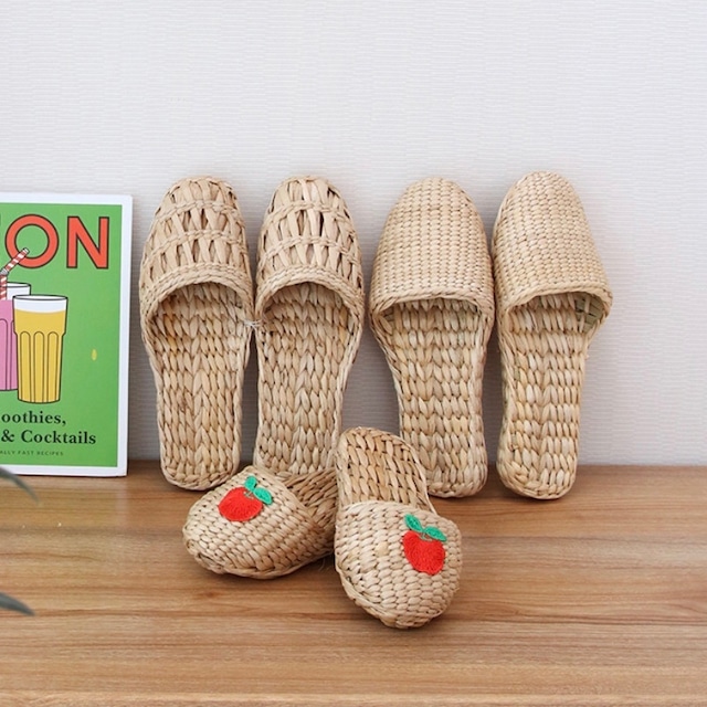 natural rattan room shoes 3types / ラタン スリッパ