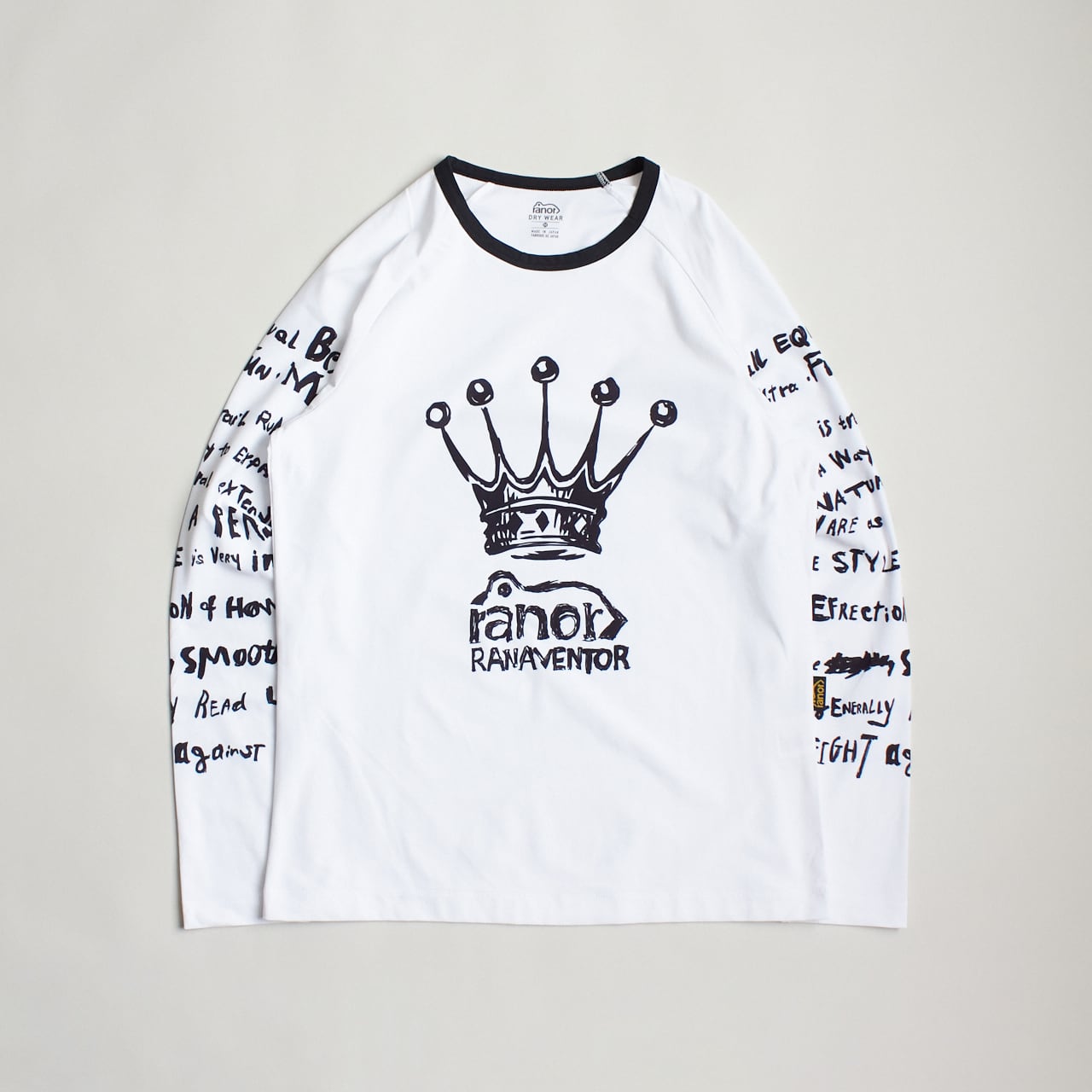 ranor(ラナー) CROWN SLEEVE CRAZY MHLG T-SHIRT white(ロングスリーブ)