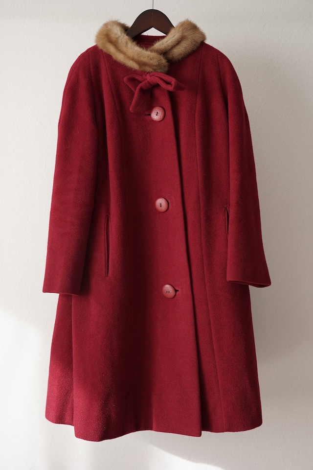 wool front bow coat