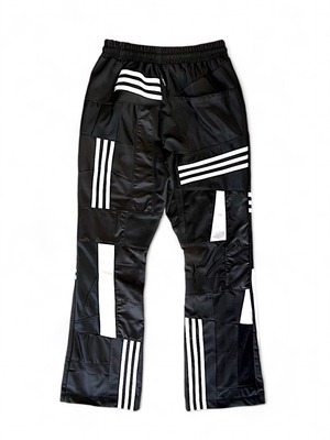 KOH ISHIGURO Upcycled Crazy Patchwork LINE flare pants -BLACK- Mens model