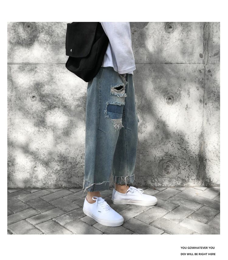 全2色 デニム パンツ ストレート カジュアル 無地 おしゃれ