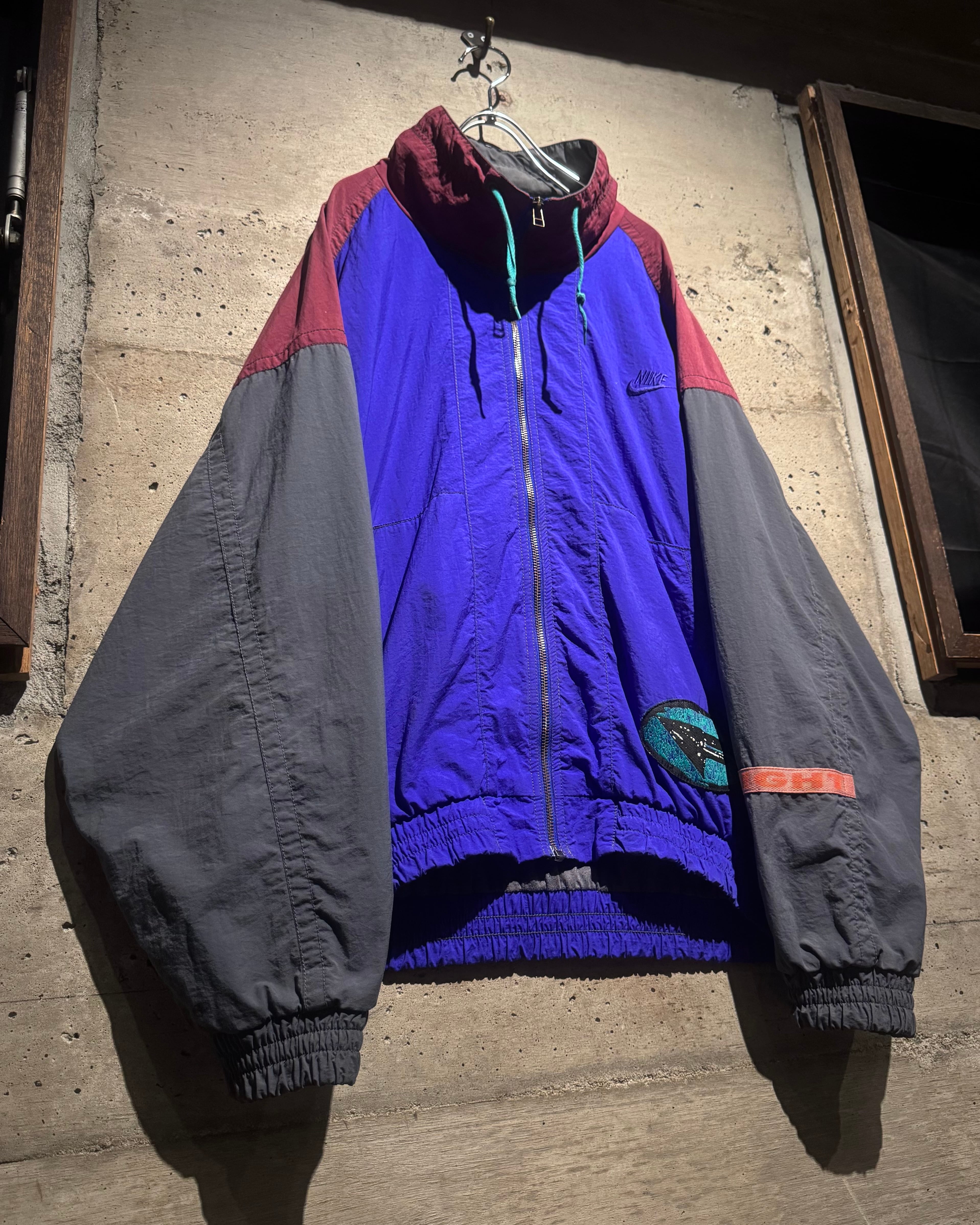 Caka】90's “NIKE FLIGHT” Color Switching Vintage Nylon Jacket