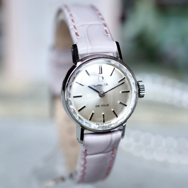 OH済 OMEGA オメガ deville サファイアカットガラス(大)アンティーク  