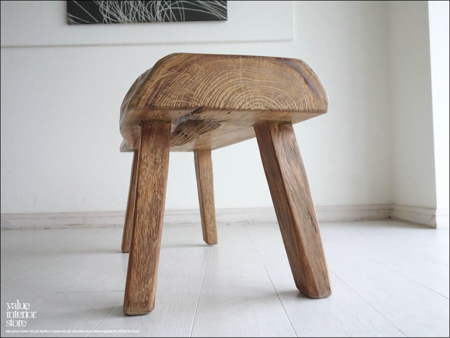 プリミティブオールドチークベンチ K1 椅子 スツール 古材家具 一枚板