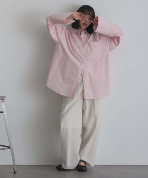 3311 ビッグカフスストライプシャツ pink