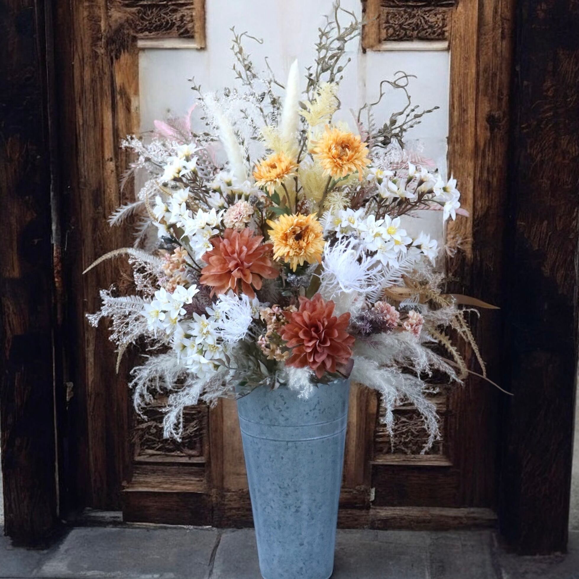 大型〉店舗装飾 / 壁掛けスワッグ ドライフラワースワッグ 壁面