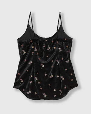 THINGS THAT MATTER シングスザットマター / ベロア キャミソール / STICKER PRINT VELOUR CAMISOLE