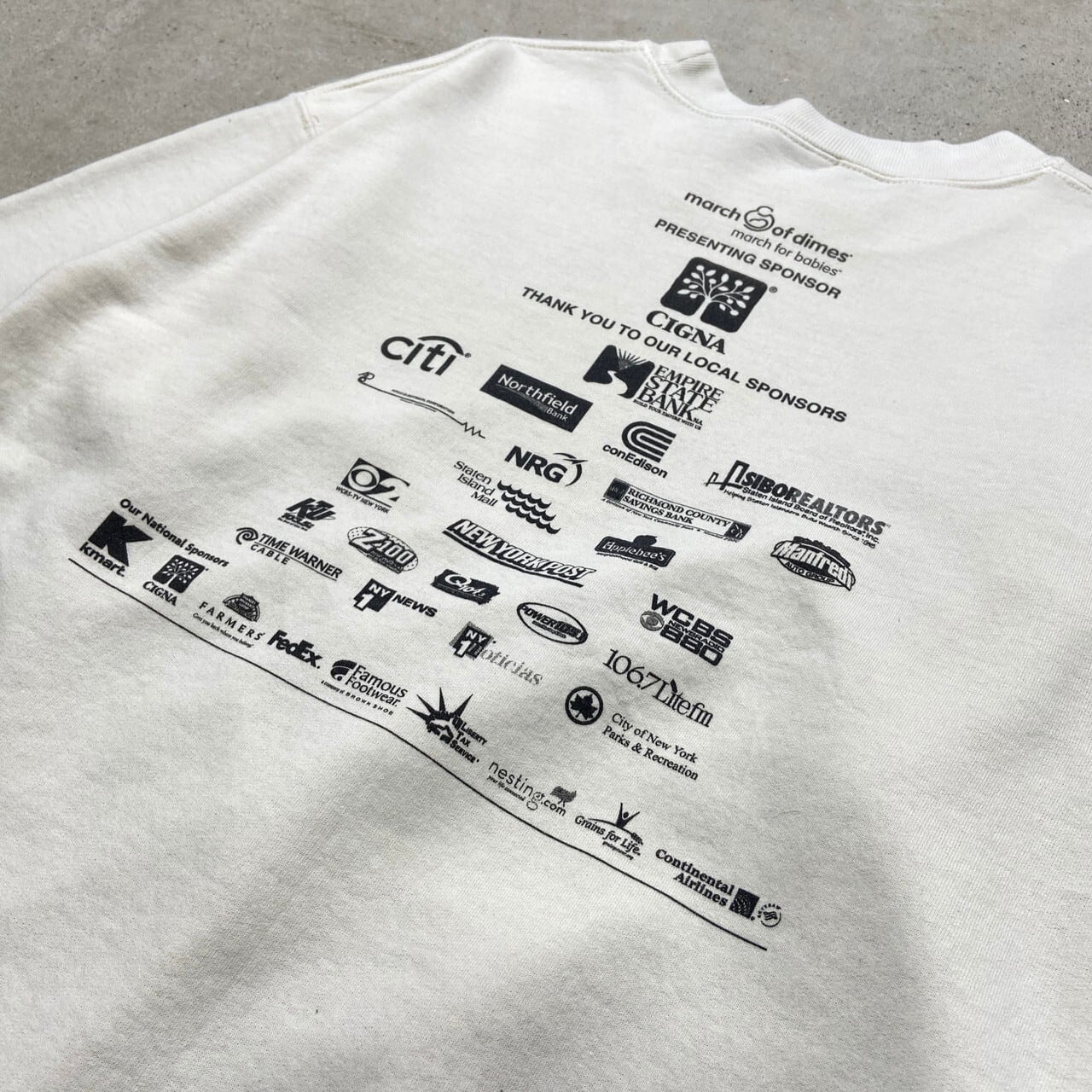 00年代 march of dimes デザインプリント スウェットシャツ メンズXL 