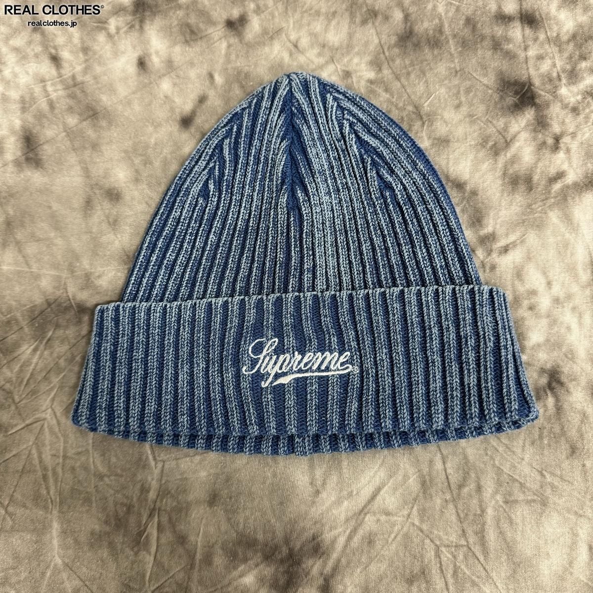 supreme breached rib beanie blue