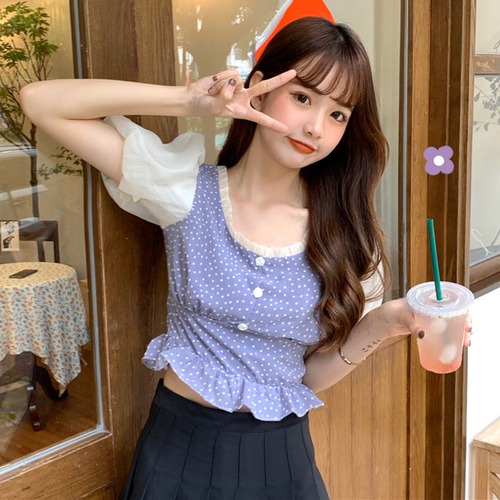 ✞ ショートシャツブラウススリーブトップス スウィート スクウェア ステッチ ✞ゴスロリ SM ミリ 甘ロリ クラロリ 和ロリ エレガント 黒ロリ 姫ロリ 華ロリ BB-BB3220375