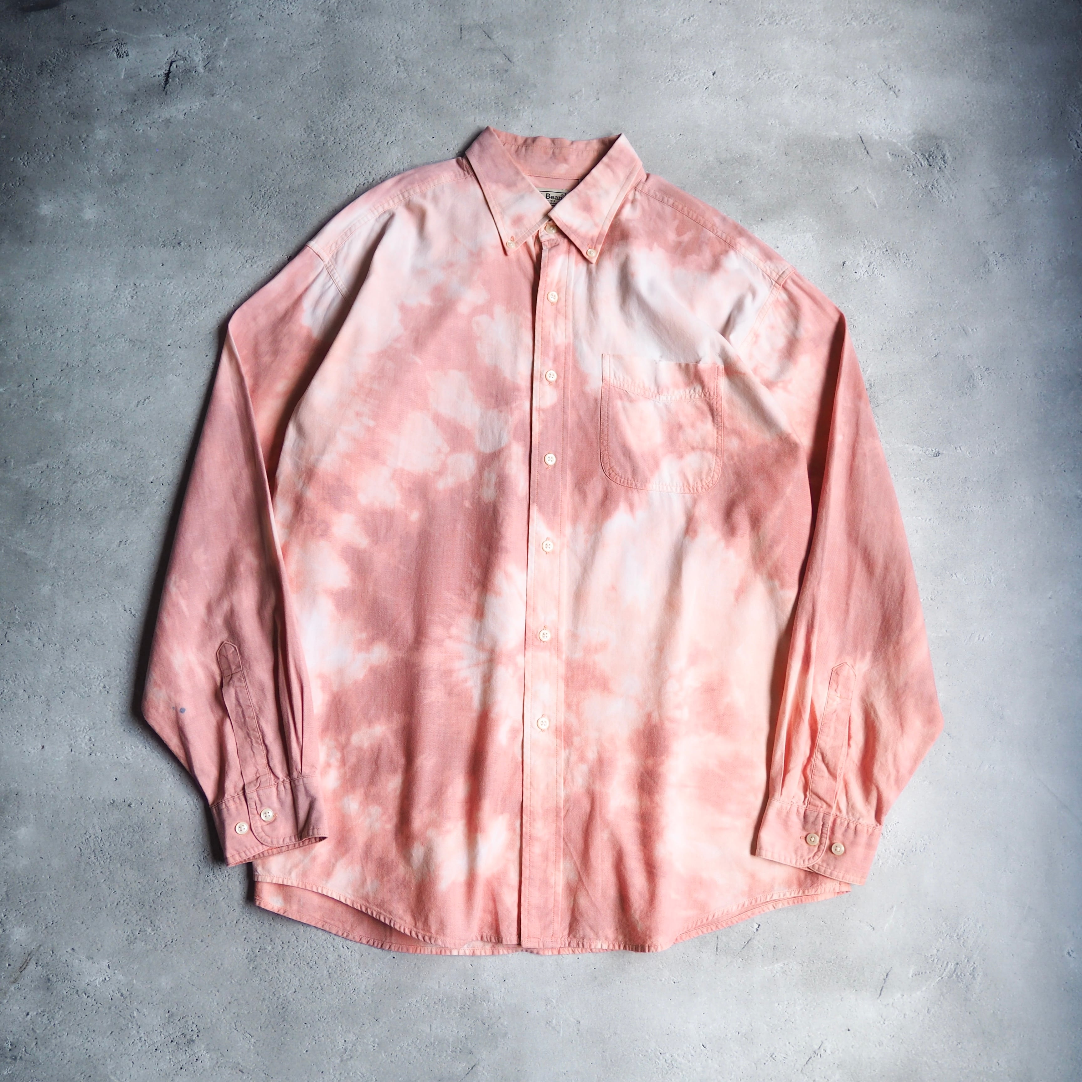 " L.L.Bean " Beautiful Flamingo pink Color Tie dye Over silhouette shirt