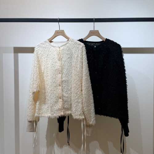 シアーカットジャガードカーディガン
