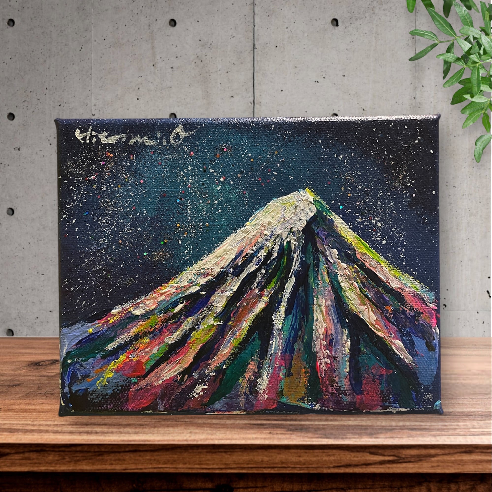 カラフルなジンベイザメのキャンバス原画 絵画 現代アート 抽象画 動物