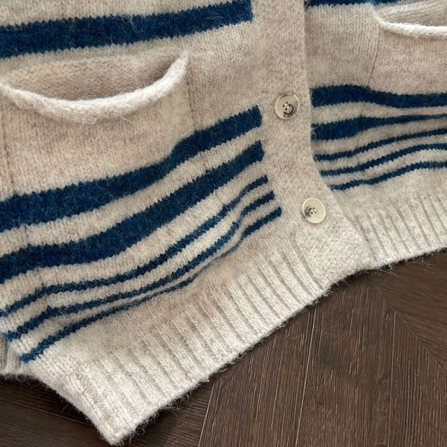 border hooded knit cardigan J00043