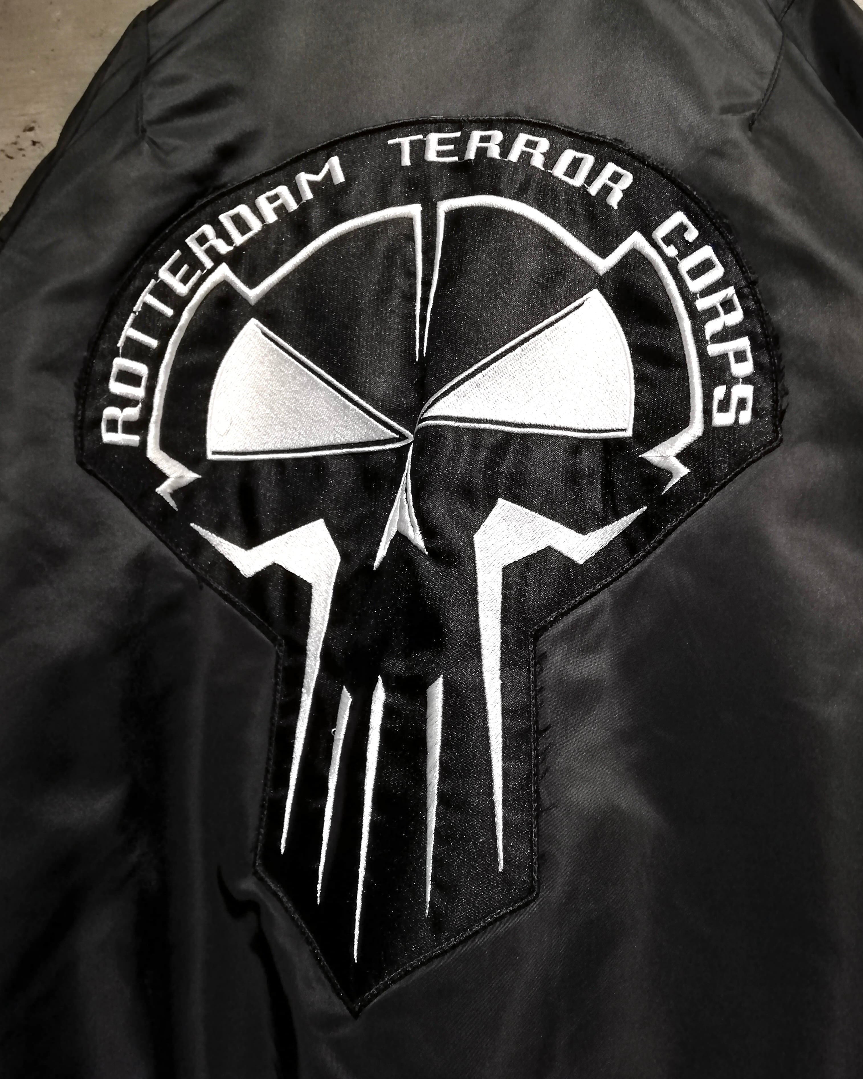 Caka】“Rotterdam Terror Corps”Skull Patch Design Vintage Loose MA
