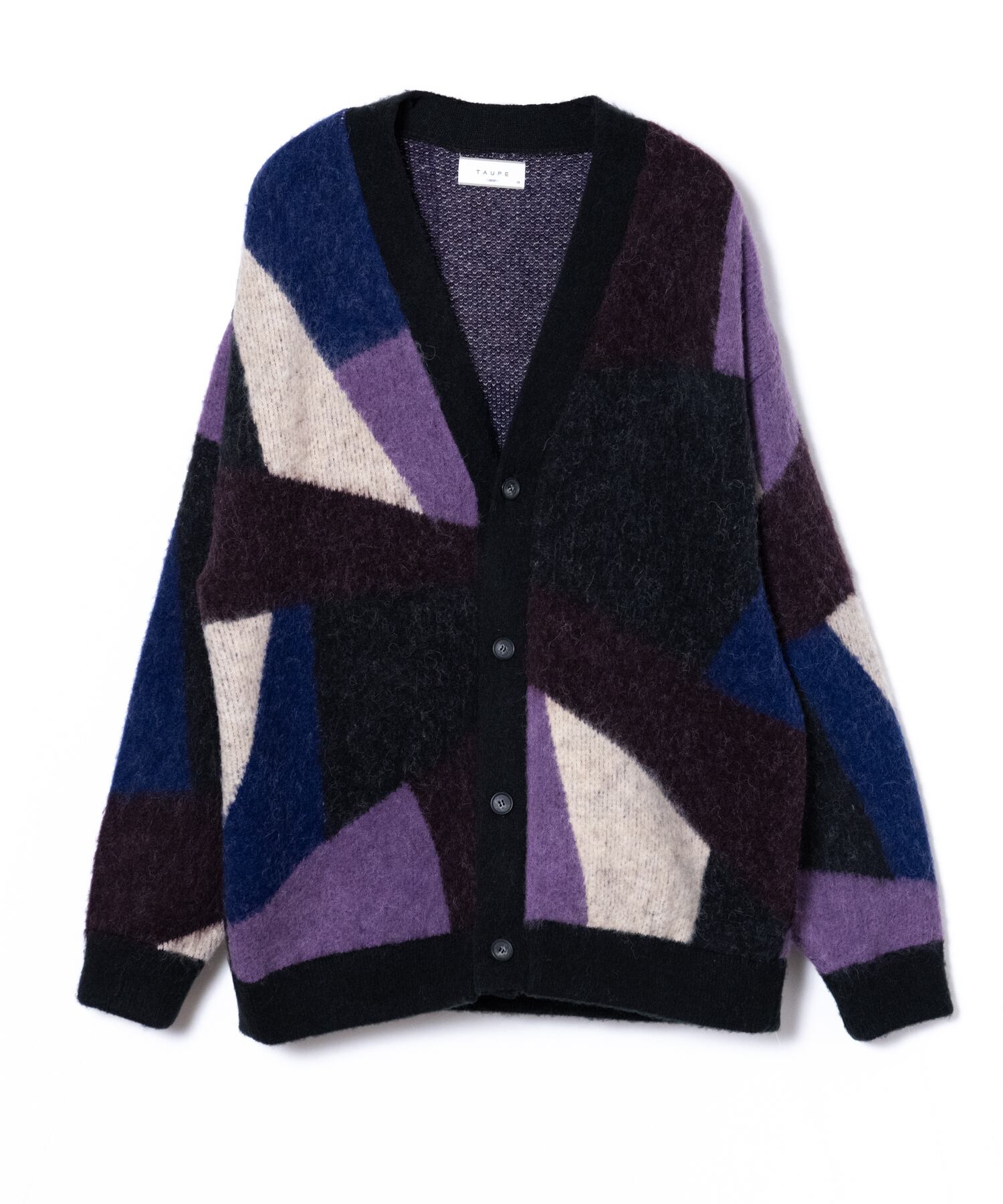 PANEL ART CARDIGAN (BLK) | TAUPE 