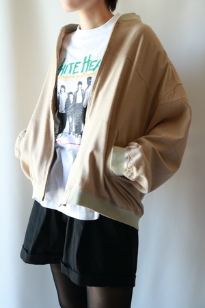 Vintage beige color silk blouson