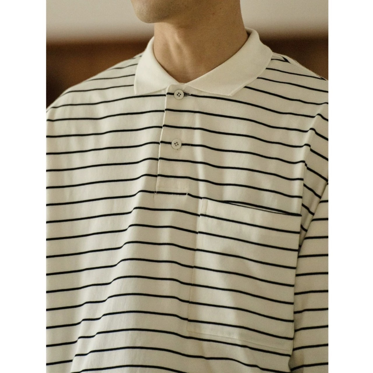 Border pattern polo shirt 0222 - 9