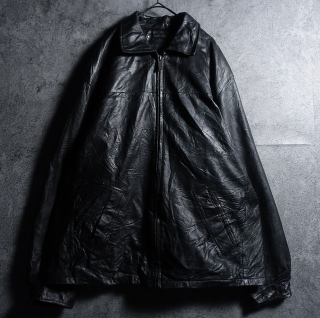 "WILSONS LEATHER" Black Real Leather Swing Top Leather Jacket