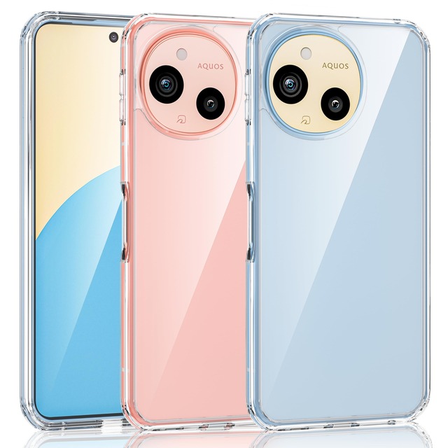 AQUOS sense10 / sense9 用 ケース クリア [SH-53E /SH-53E / SHG14 / SH-M29] 耐衝撃 TPU+PC 米軍MIL規格取得 SGS認証 黄ばみなし レンズ保護 ストラップホール付き アクオスセンス9 用カバー Crystal Series