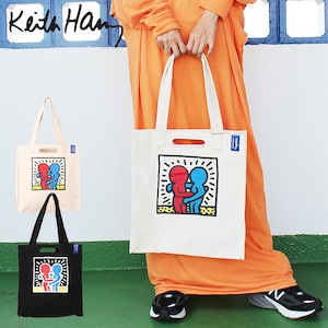 【kh-2209】 Keith Haring キースへリング 2way ブック トート バッグ ショルダーバッグ トートバッグ エコバッグ ショッピングバッグ メンズ レディース 軽量 通学