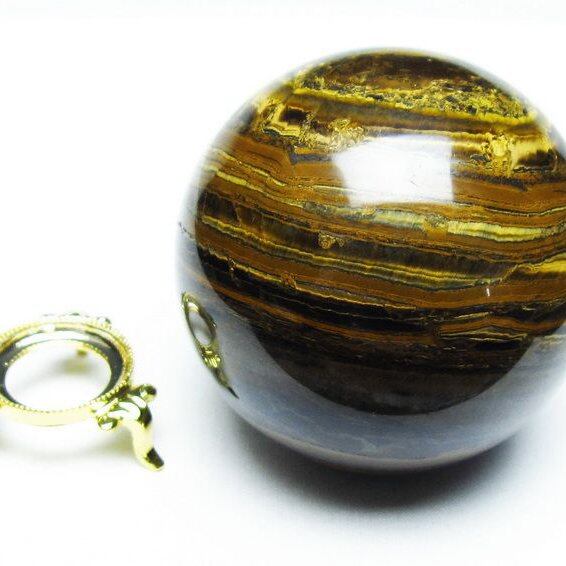 アイアンタイガーアイ 丸玉 80mm スフィア 一点物 151-8112